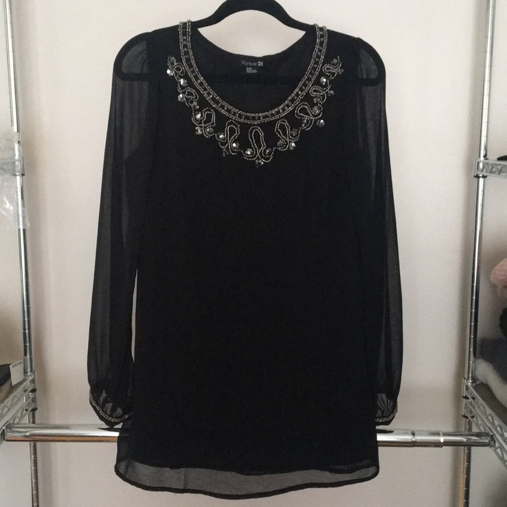 Forever 21 Embellished Chiffon Dress